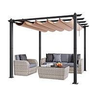 VEVOR 10'x10' Outdoor Retractable Pergola w/ Canopy