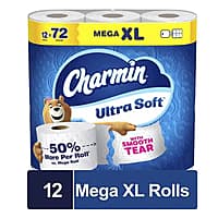 12-Ct Charmin Ultra Mega XL Toilet Paper Rolls + $10 W Cash