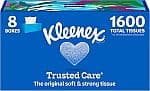 8-Pack 200-Ct Kleenex Trusted Care 2-Ply Facial Tissues