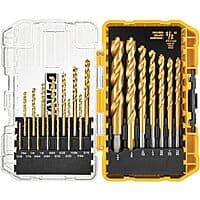 21-Pc DeWALT Titanium Nitride Coated Pilot Point Drill Bit Set w/ Case