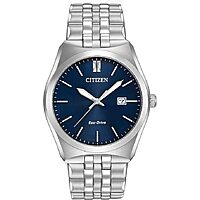 40mm Citizen Men's Classic Corso Eco-Drive Blue Dial Stainless Steel Watch