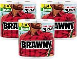 6 Double Rolls Brawny Tear-A-Square 3-Ply Paper Towels